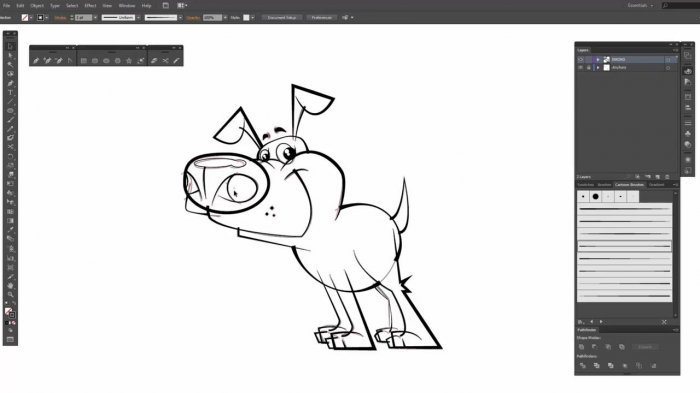 Отрисовка мультяшного щенка в Illustrator