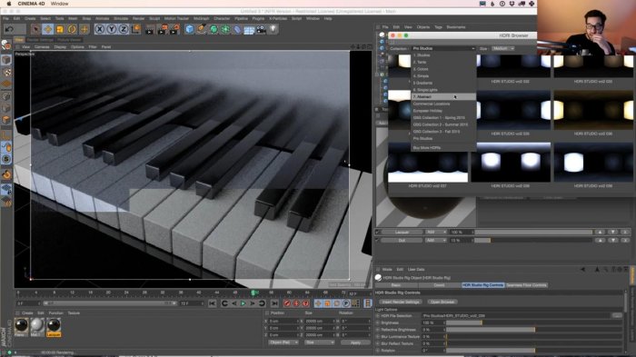 Клавишы пианино с Cinema 4D и Mograph Cloner