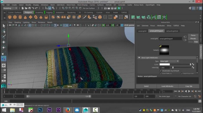Моделирование и текстурирование подушки в Maya