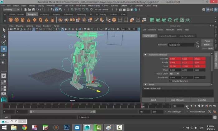 Создание анимированного робота в Maya