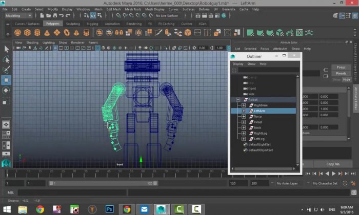Создание анимированного робота в Maya