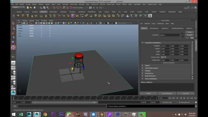Моделирование барного стула в Maya