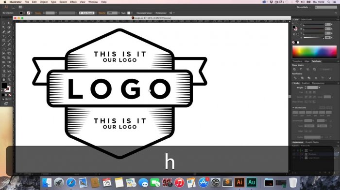 Логотип с инструментом blend tool в Illustrator