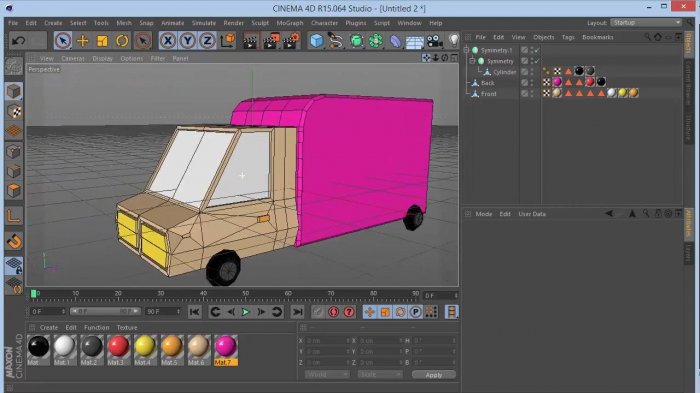 Моделирование низкополигонального грузовика в Cinema 4D