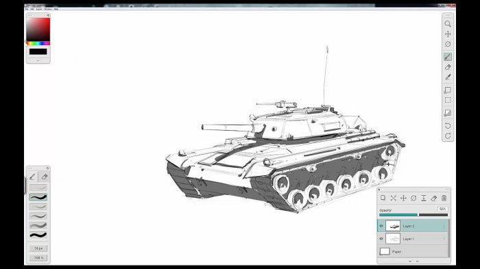Рисование современного танка