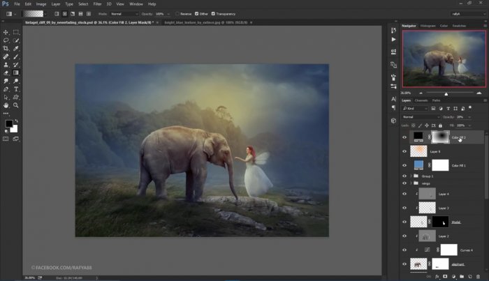 Фея и слон в Photoshop