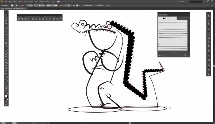Отрисовка мультяшного аллигатора в Illustrator