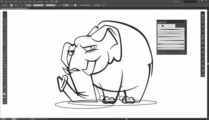 Отрисовка мультяшного слона в Illustrator