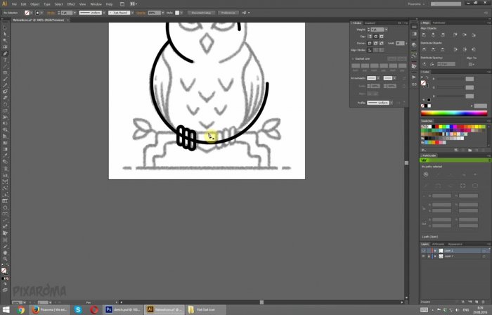 Иконка совы в Illustrator