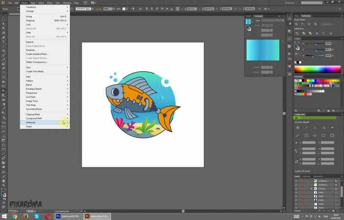 Рисуем роботизированную рыбу в Illustrator