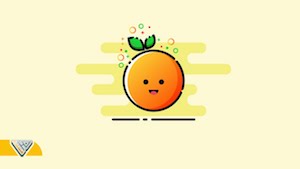 Веселый оранжевый фрукт в Illustrator