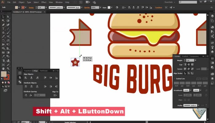 Логотип из гамбургера в Illustrator