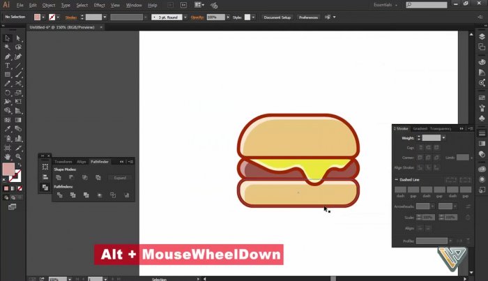 Логотип из гамбургера в Illustrator