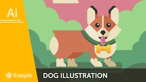 Иллюстрация с собакой в Illustrator