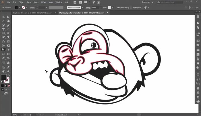 Отрисовка говорящей обезьяны в Illustrator
