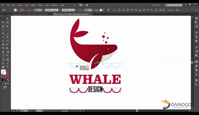 Логотип с китом в Illustrator