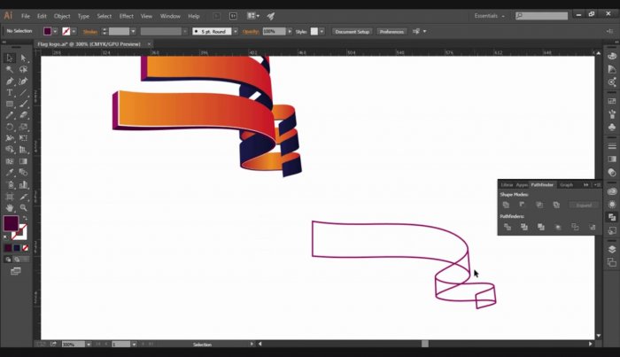 3D флаг в Illustrator