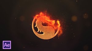 Анимация появления лого и текста в огне в After Effects