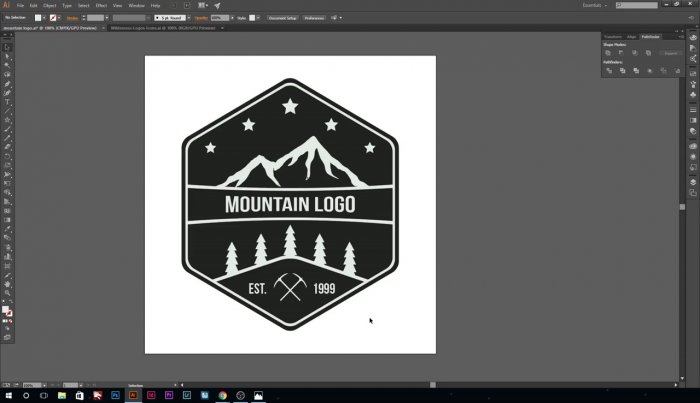 Горный логотип в Illustrator