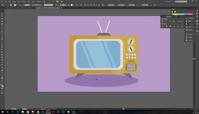Ретро-телевизор в Illustrator