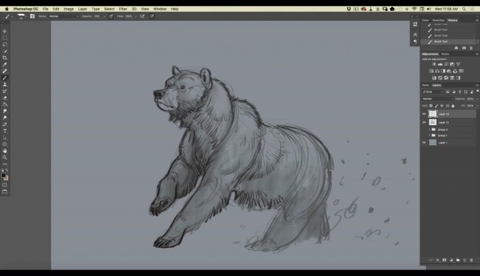 Как нарисовать медведя в Photoshop?