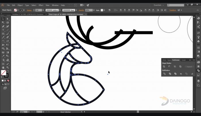 Логотип с оленем в Illustrator