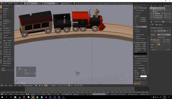 Моделирование игрушечного поезда в Blender