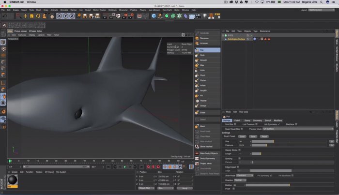 Моделирование акулы в Cinema 4D