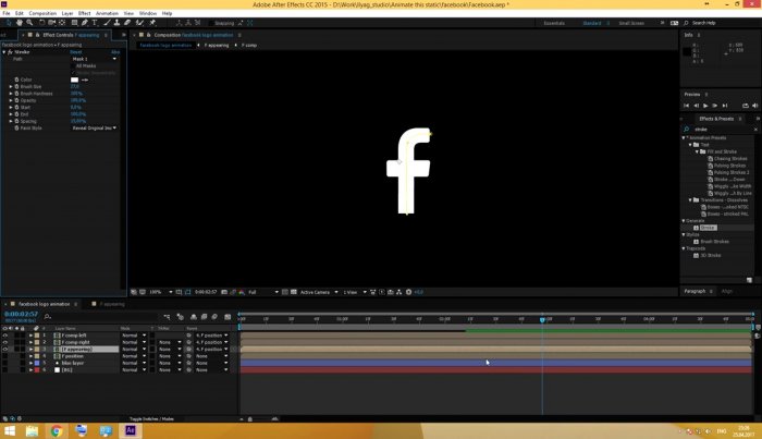 Анимация с логотипом Facebook в After Effects