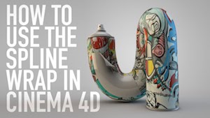 Использование spline wrap в Cinema 4D