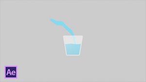 Простая анимация наливания воды в стакан в After Effects