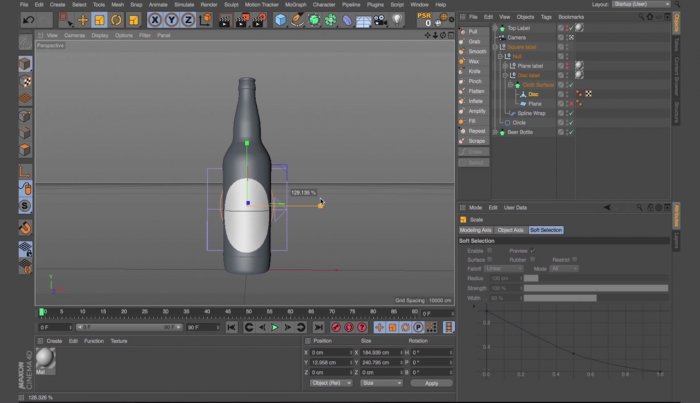 Моделирование бутылки пива в Cinema 4D