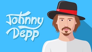 Аватарка Джонни Деппа в Illustrator